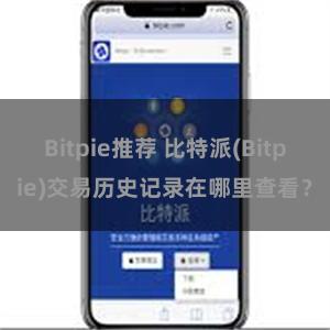 Bitpie推荐 比特派(Bitpie)交易历史记录在哪里查看？